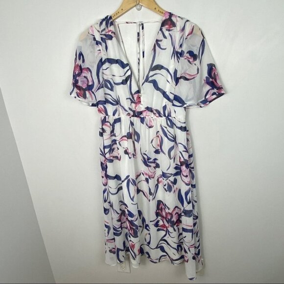 NWT Show Me Your Mumu Floral Mini Dress Bohemian White Pink Blue New Tags Boho M - Picture 6 of 7